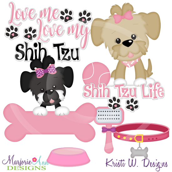 Love Me Love My Shih Tzu-Girl Exclusive SVG CuttingFiles+Clipart - Click Image to Close